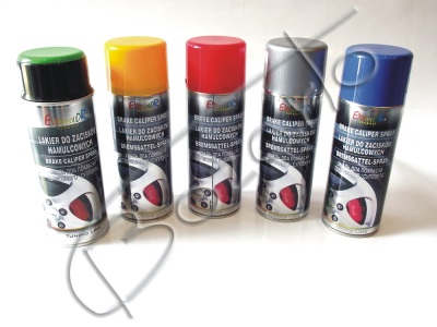 Lakier do zacisków hamulcowych tarcz i bębnów Eurocolor spray 400ml 5 kolorów DO WYBORU